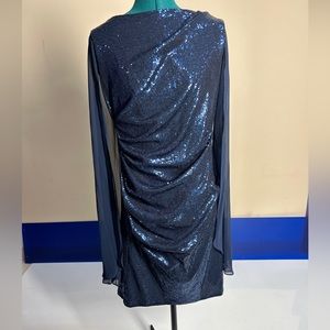r m richards dress 12 Sparkle Dark Blue With Sheer Cape